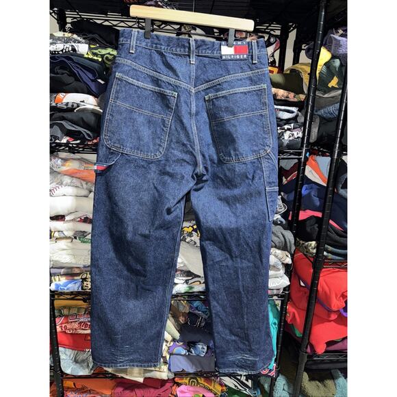 Tommy Hilfiger 1990s Vintage Carpenter Baggy Wide Leg Jeans 34x32